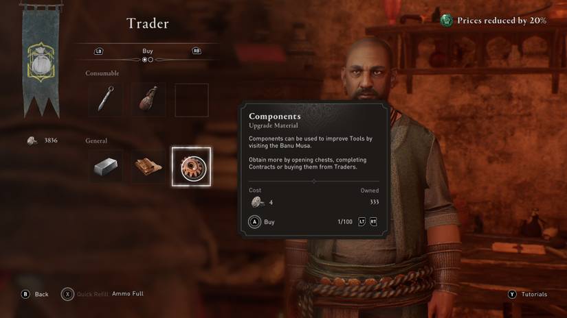 assassins creed mirage materials trader
