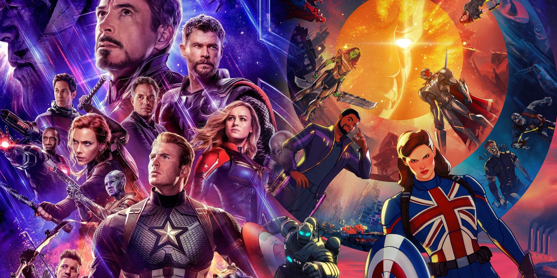 Posters for Marvel's What If...? and Avengers Endgame