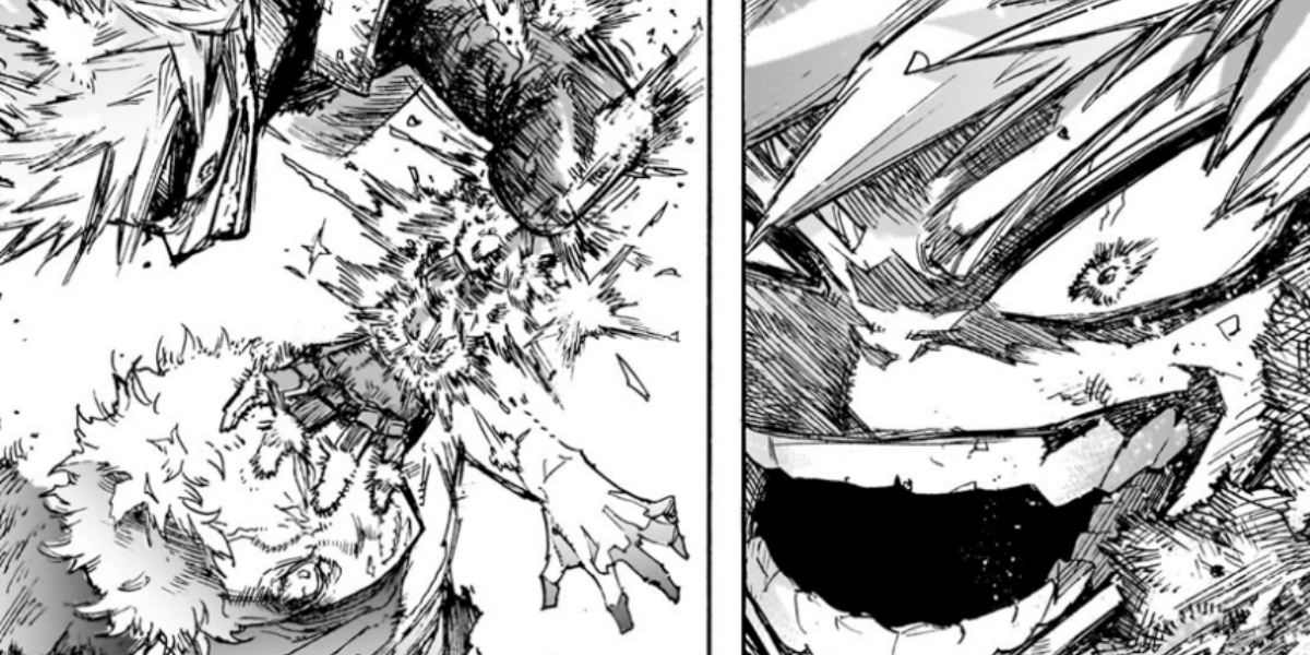 bakugo lands a blow on all for one my hero academia 406