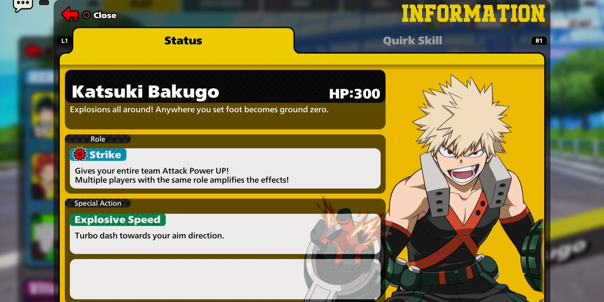 Bakugo's information 