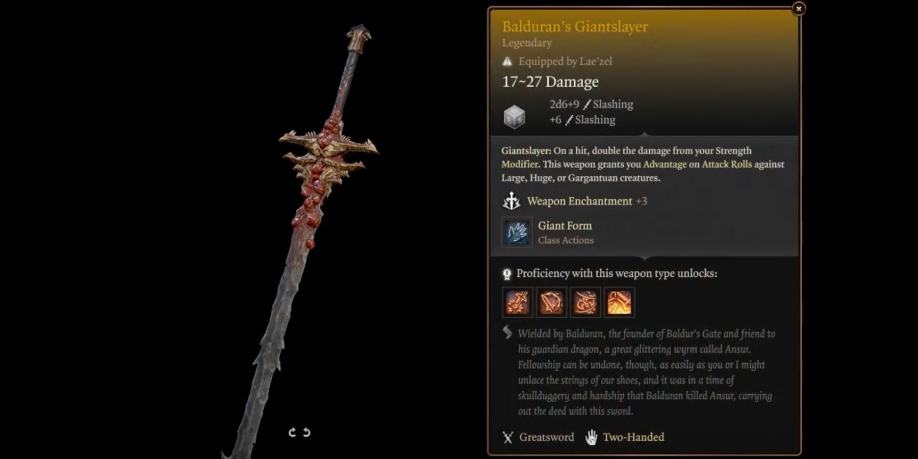 Balduran's Giantslayer in BG3