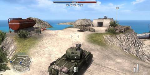 An image of a moving tanker in Battlefield 1943