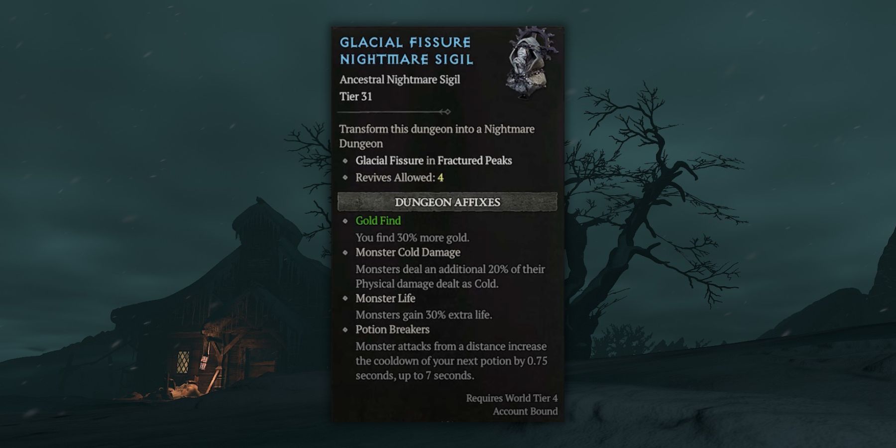 Diablo 4: Glacial Fissure Nightmare Sigil