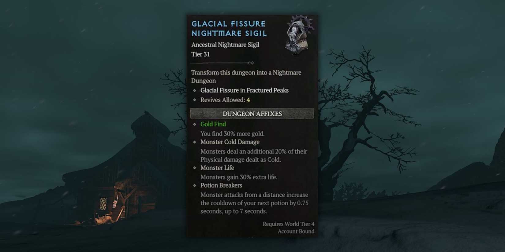 Diablo 4: Glacial Fissure Nightmare Sigil