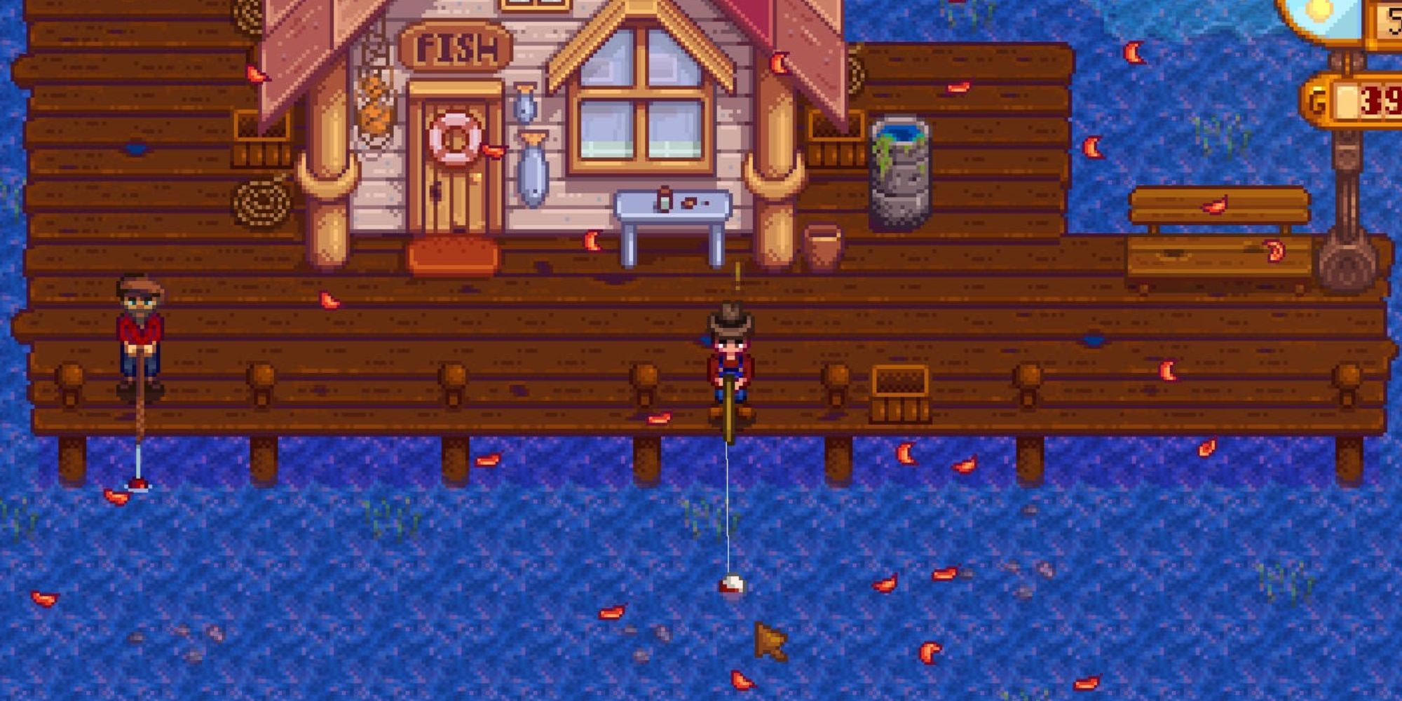 player fishing on the beach stardew valley