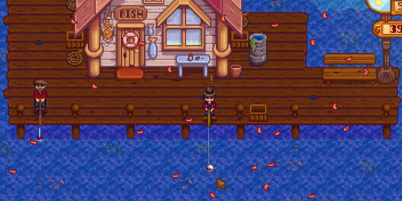 player fishing on the beach stardew valley