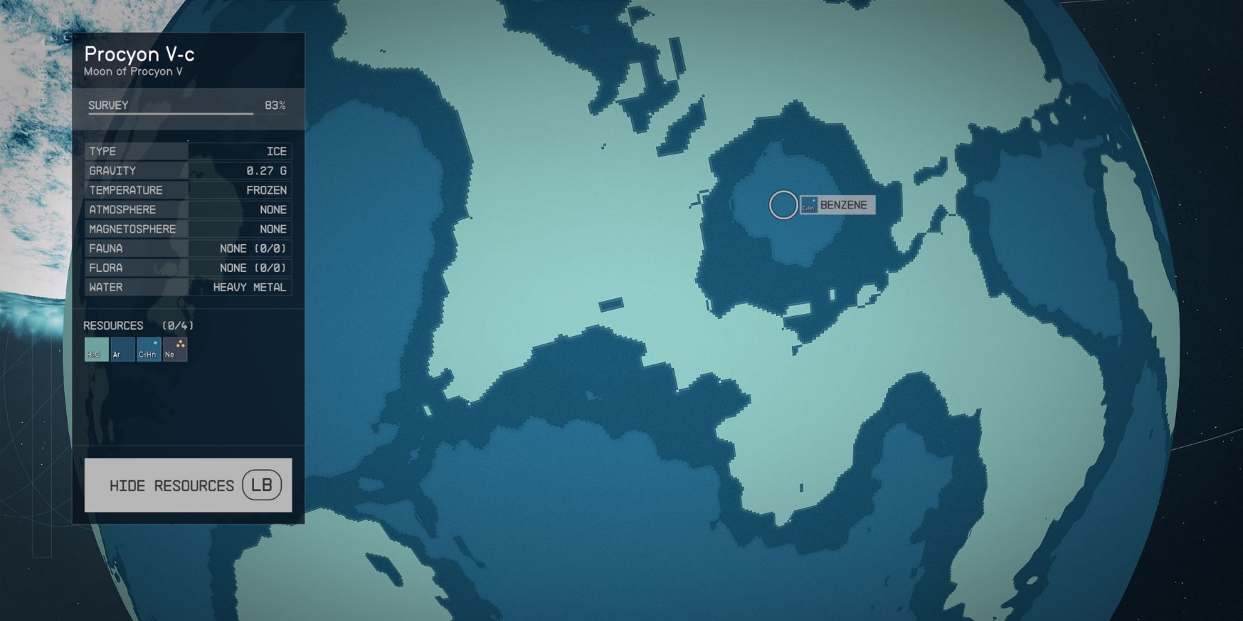 image showing procyon v-c planet best place to farm benzene in starfield.