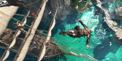 Diving into the ocean in Assassin's Creed 4 Black Flag