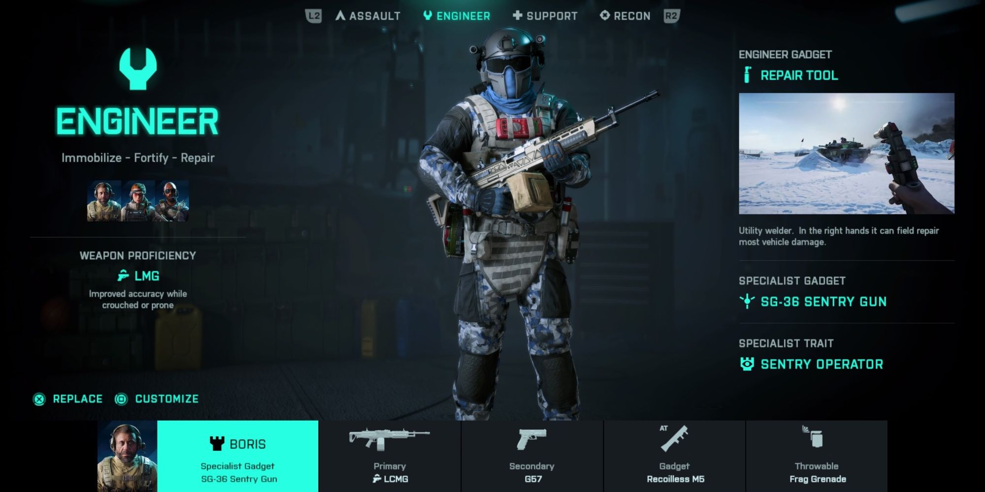 Boris Loadout in Battlefield 2042.