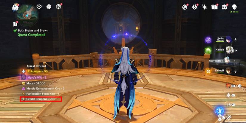 both brains and brawn quest credit coupons reward in genshin imapct