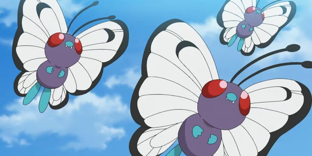 Butterfree Flying in the Pokemon Anime