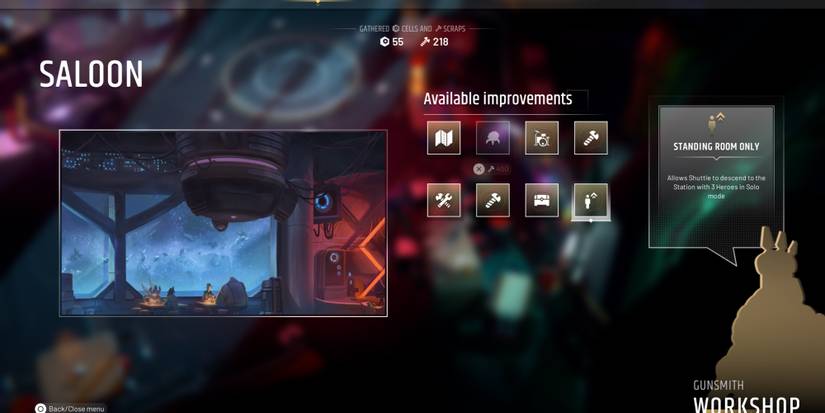 Buying saloon upgrades in Endless Dungeon