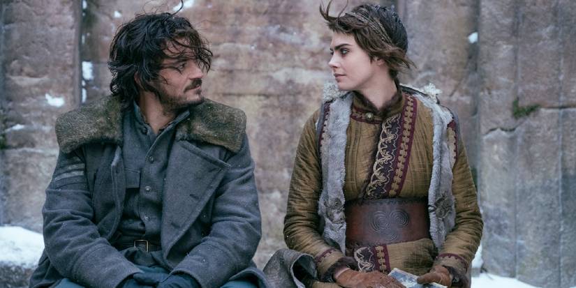 Orlando Bloom and Cara Delevingne in Carnival Row