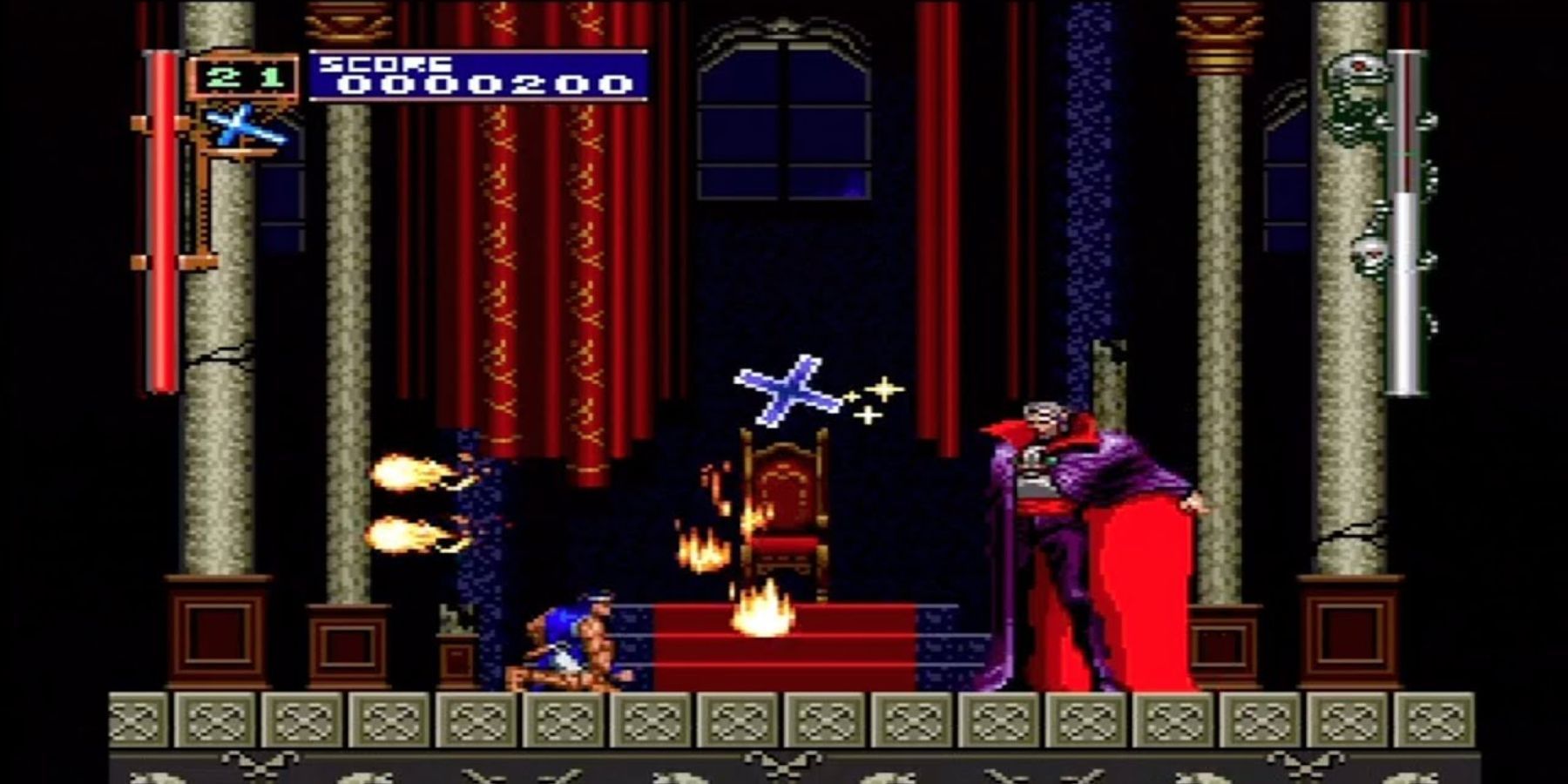 Richter Belmont battling Dracula