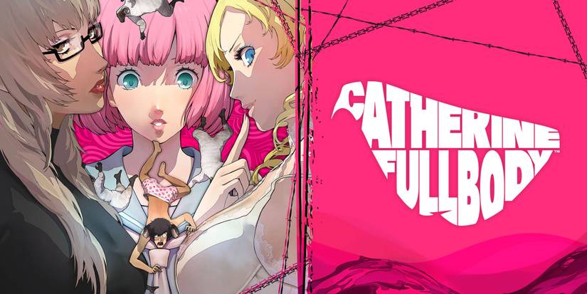 Catherine: Full Body cover, with three women looking curious beside the title text