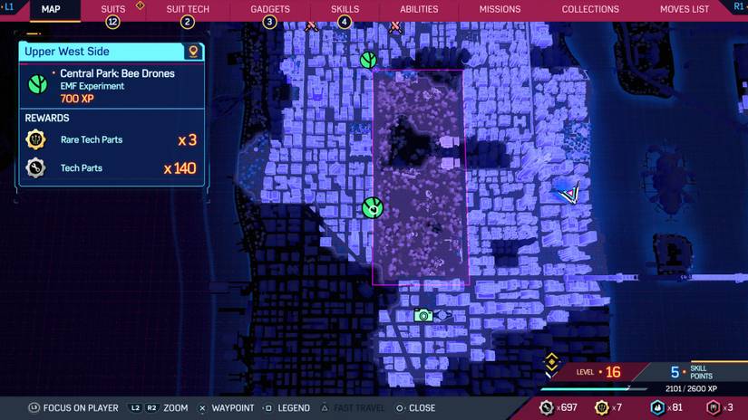 central park emf experiment spiderman 2 map