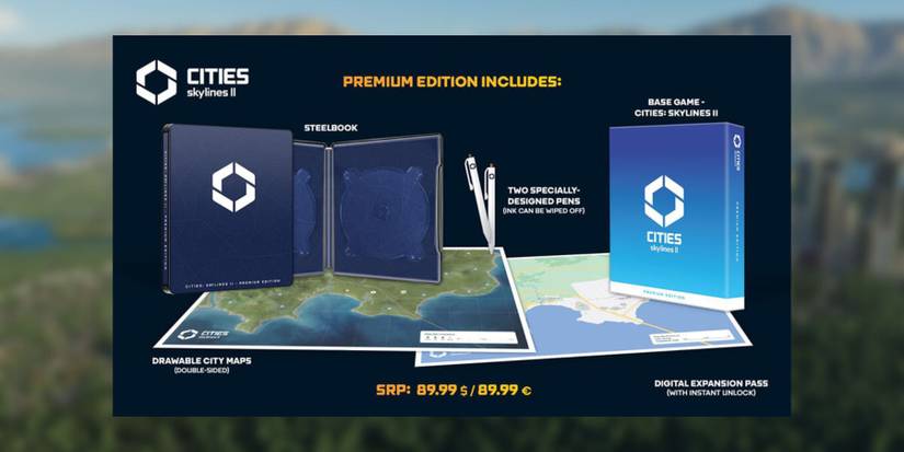 image showing the perks of premium edition of cities skylines 2.