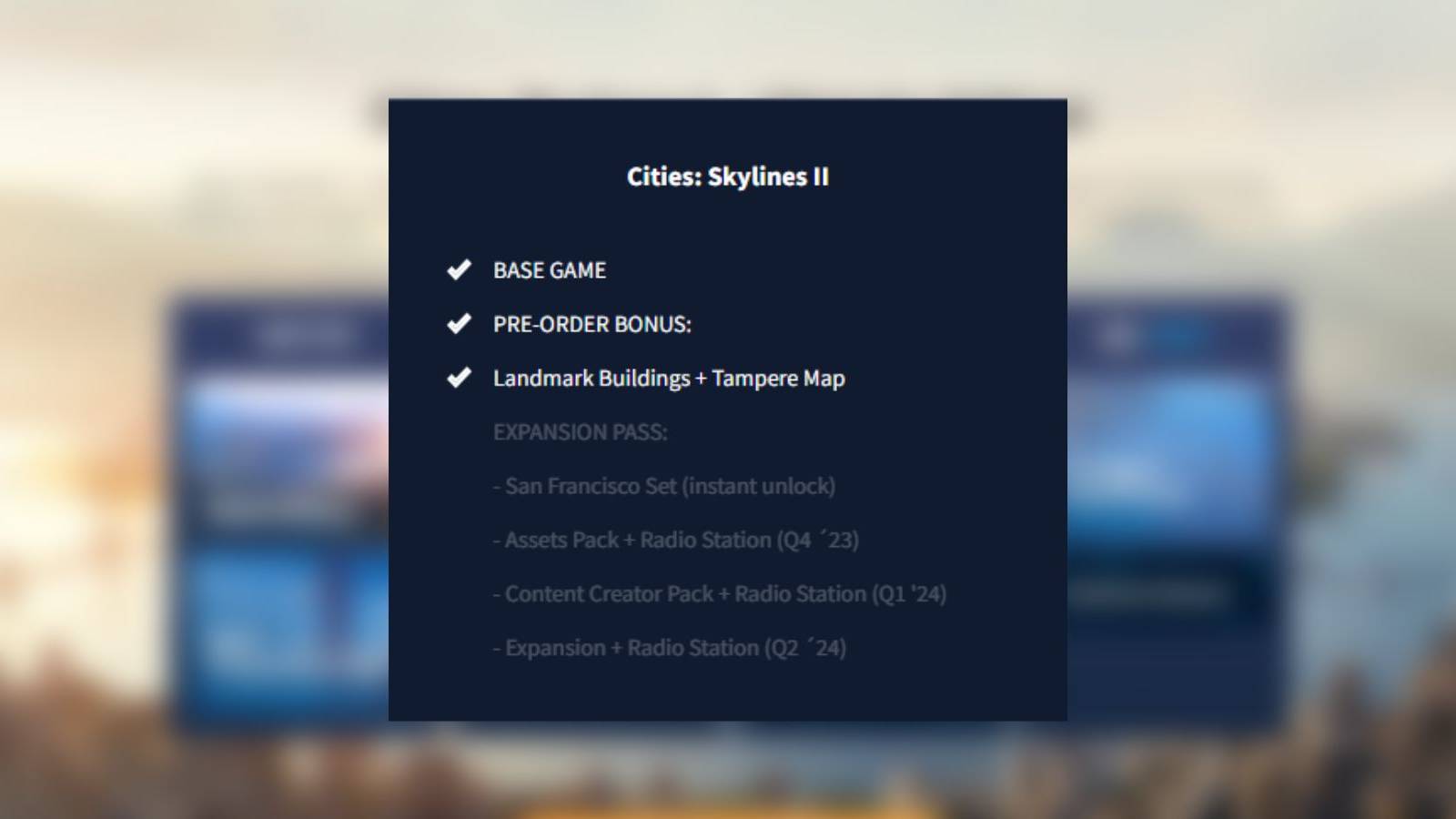 image showing the perks of preorder in cities skylines 2.