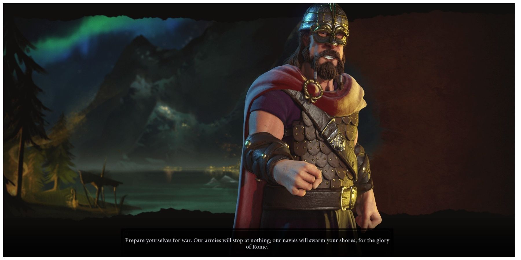 The Norweigan leader in Civilization 6 after war declaration