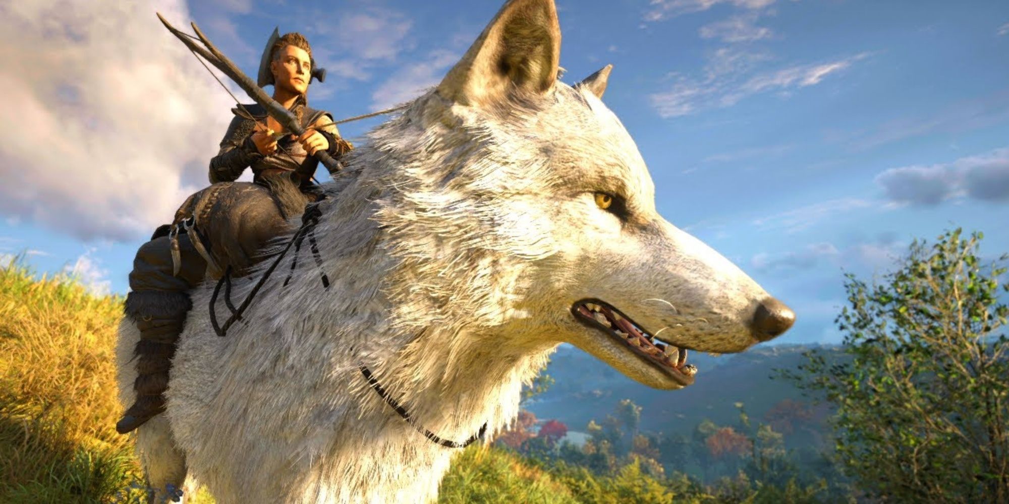 Lady Eivor Rides Her Loyal Fur Friend Assassin's Creed Valhalla