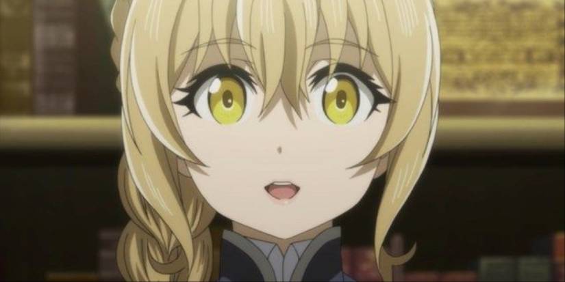 Guild Girl Giving Adventurers Information In Goblin Slayer 