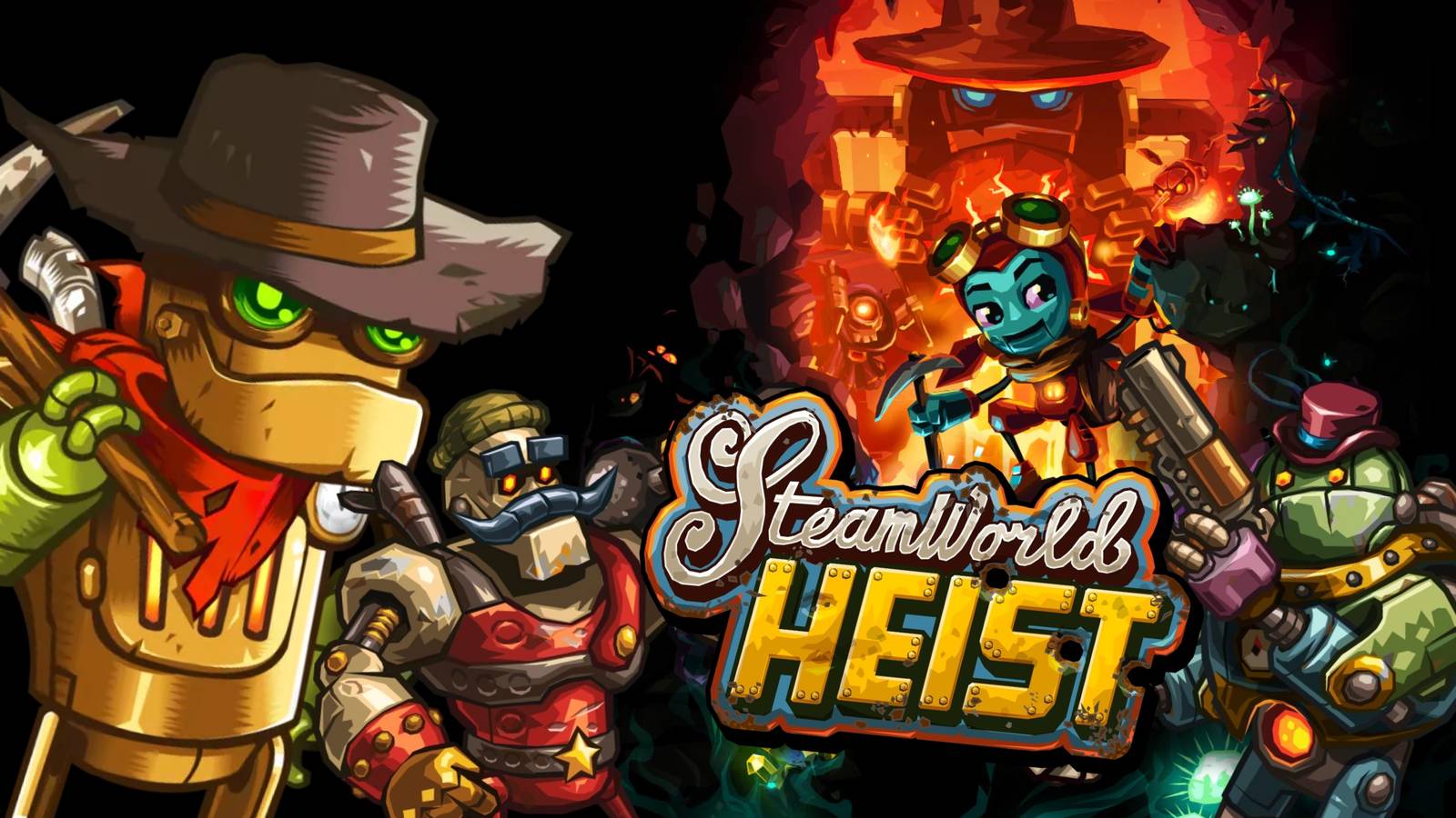 Every SteamWorld Game, Ranked (Featured Image) - SteamWorld Dig + SteamWorld Dig 2 + SteamWorld Heist
