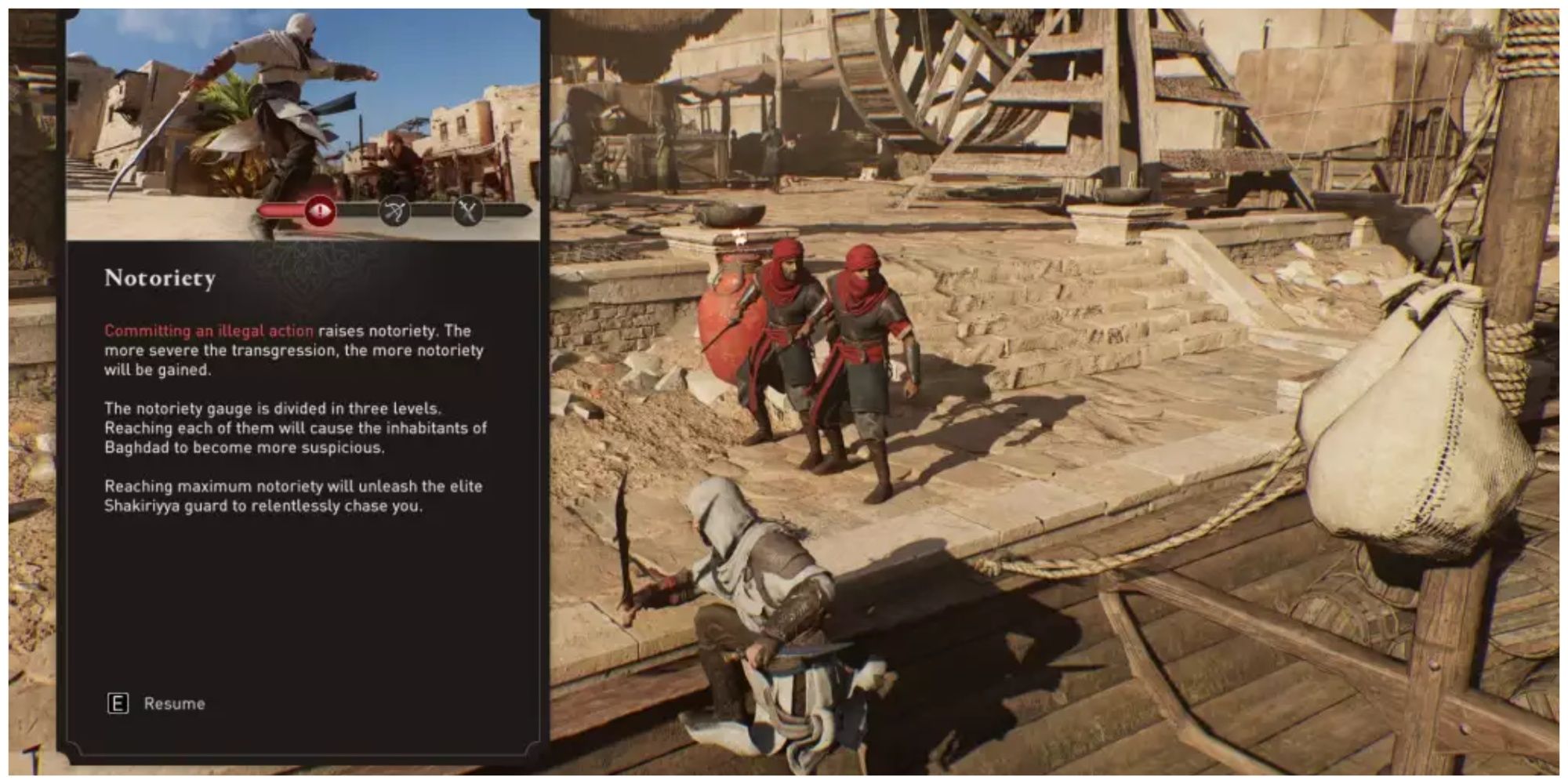 Notoriety description in Assassin's Creed mirage