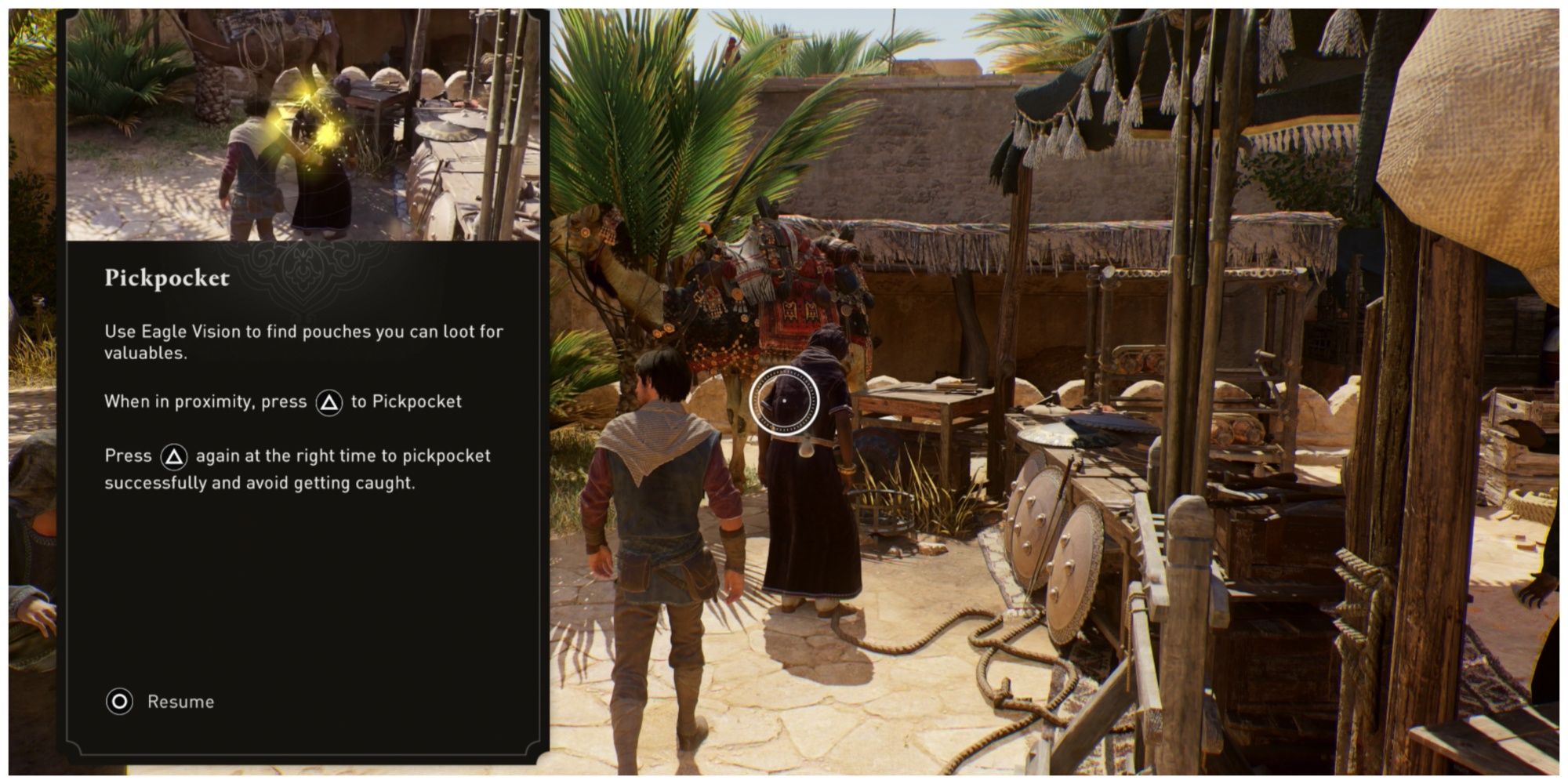 Pickpocket description in Assassin's Creed Mirage