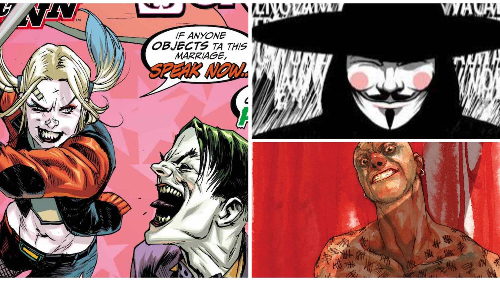 victor zsasz, v for vendetta, harley vs joker
