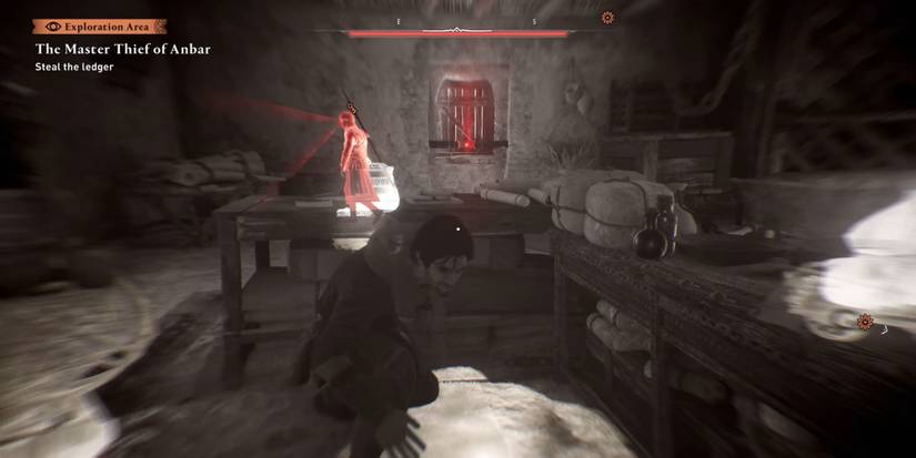 Assassin's Creed Mirage Stealth example with guard with a key.