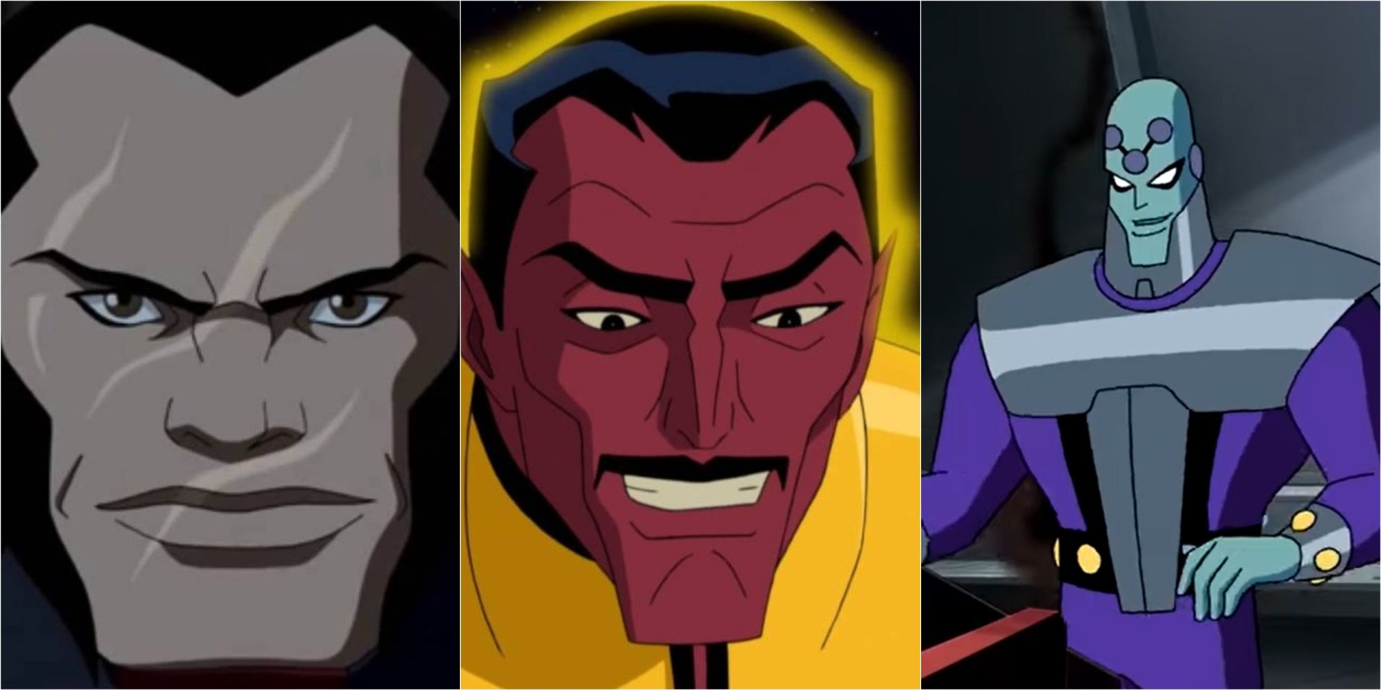 A feature image of Vandal Savage, Sinestro, and Brainiac