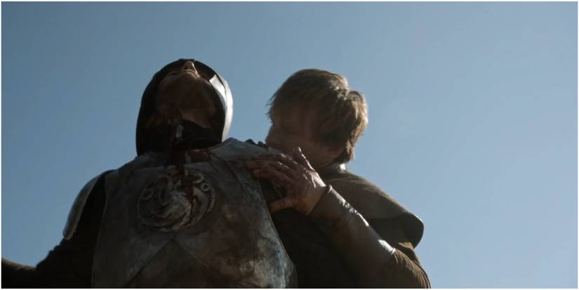 Jojen Reed stabs Ser Arthur Dayne in Game of Thrones.