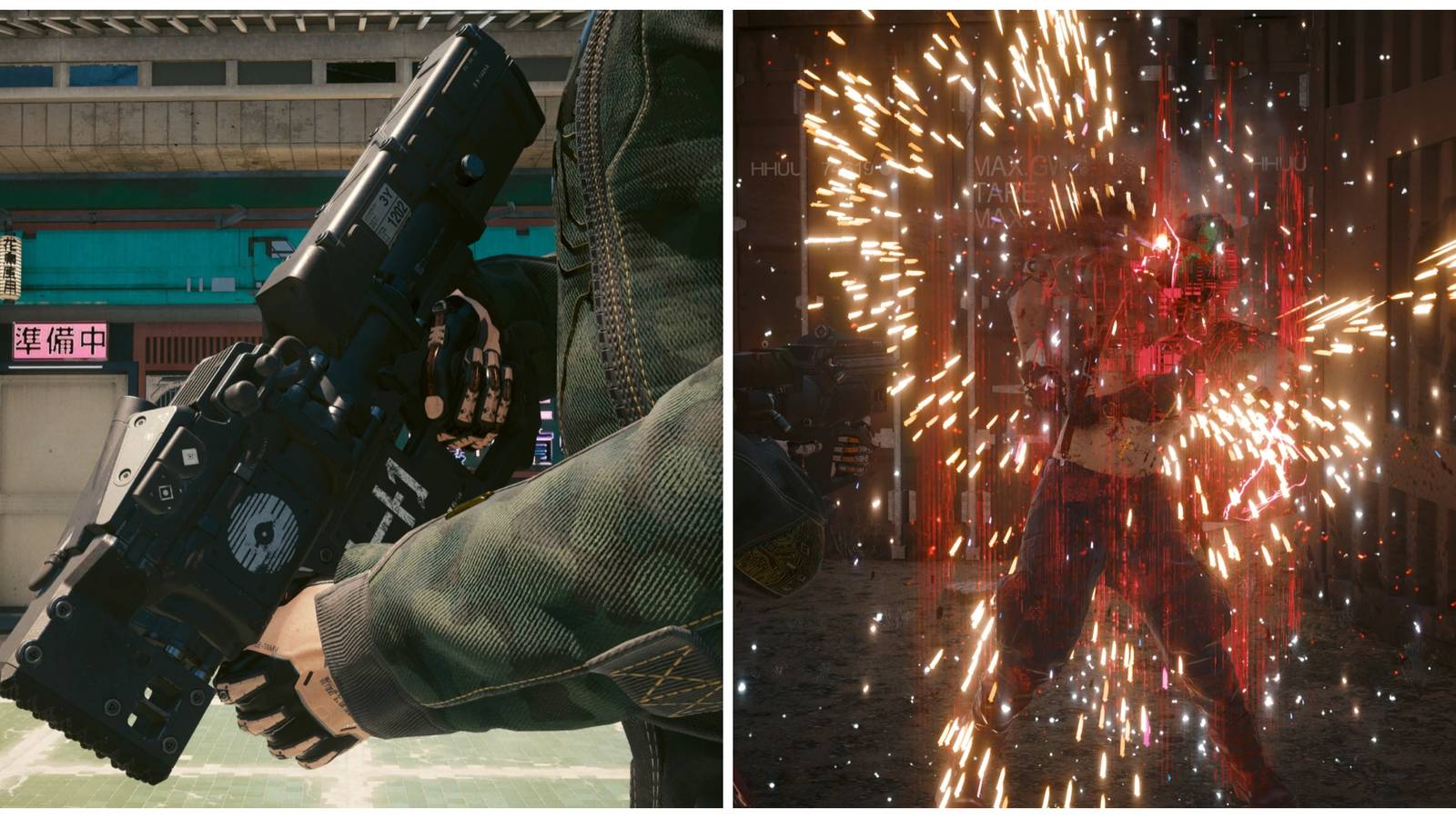 V wielding the erebus smg, scav exploding from beyond the blackwall quickhack of militech canto mk.6