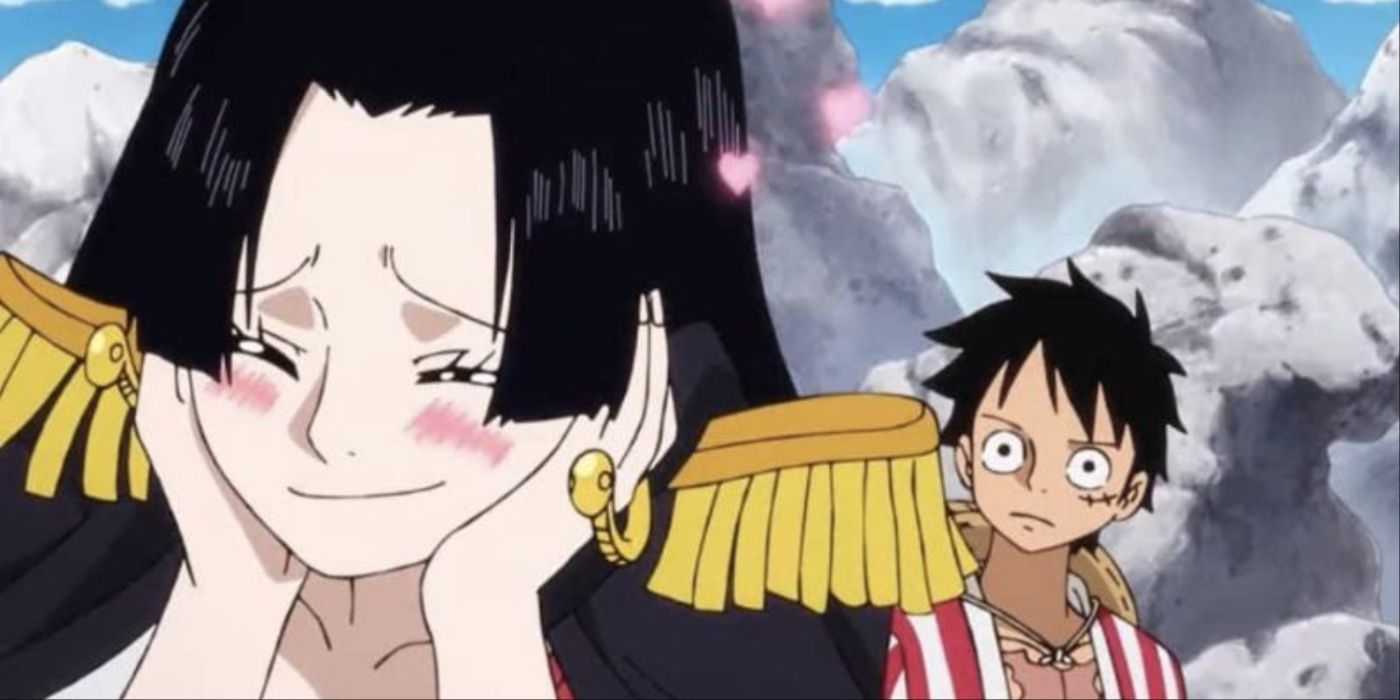 Boa Hancock Blushing While Talking To Luffy In One Piece