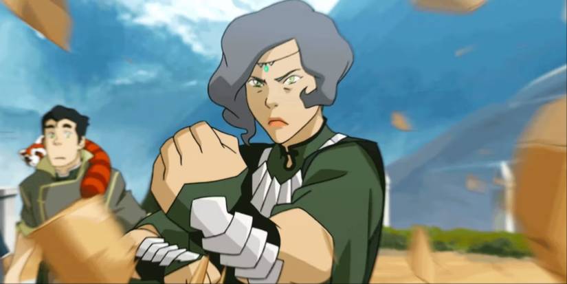 Suyin Breaking Rocks During Combat In The Legend of Korra