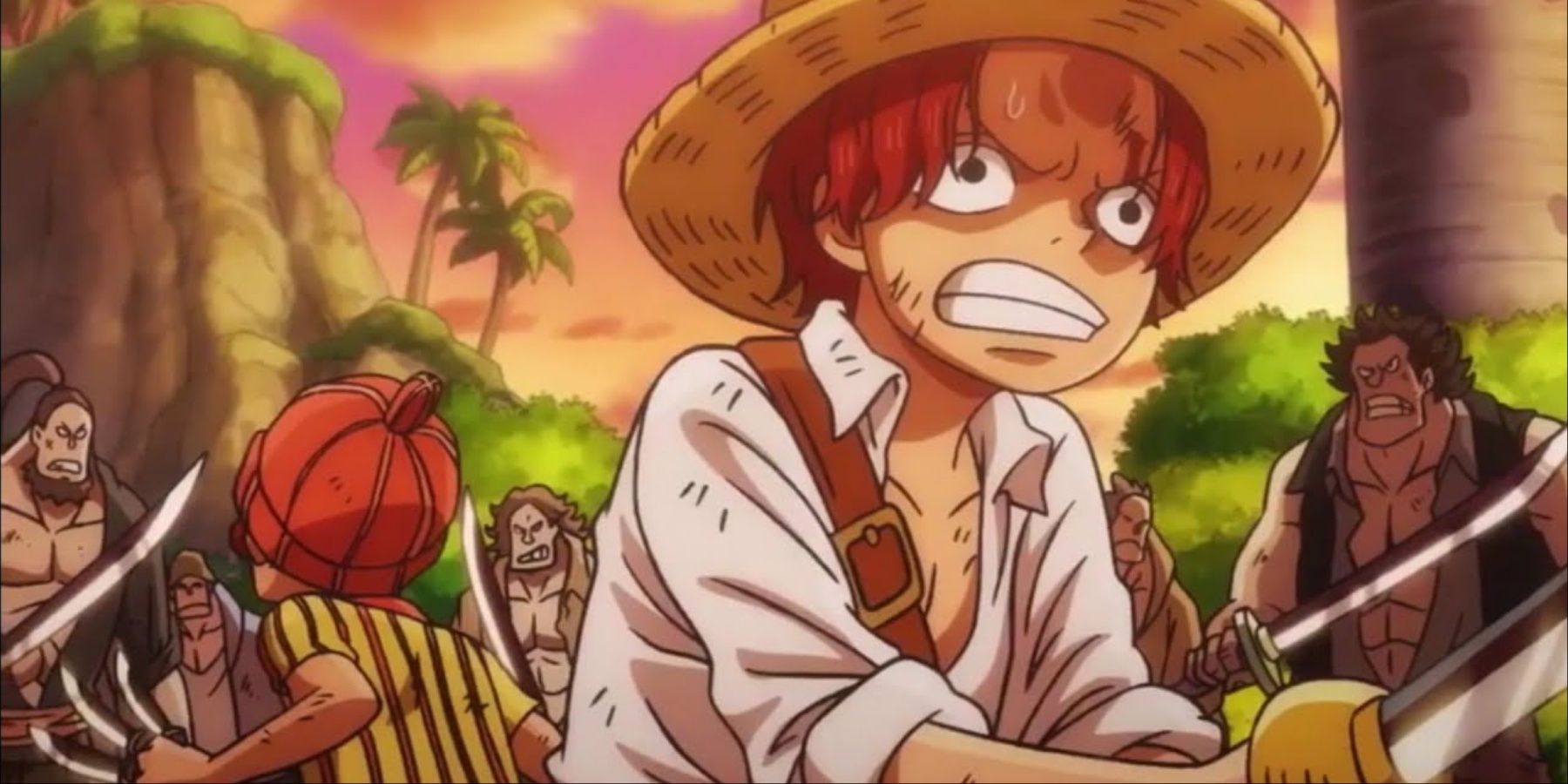 Young Shanks and Buggy Fighting The Whitebeard Pirates In One Piece