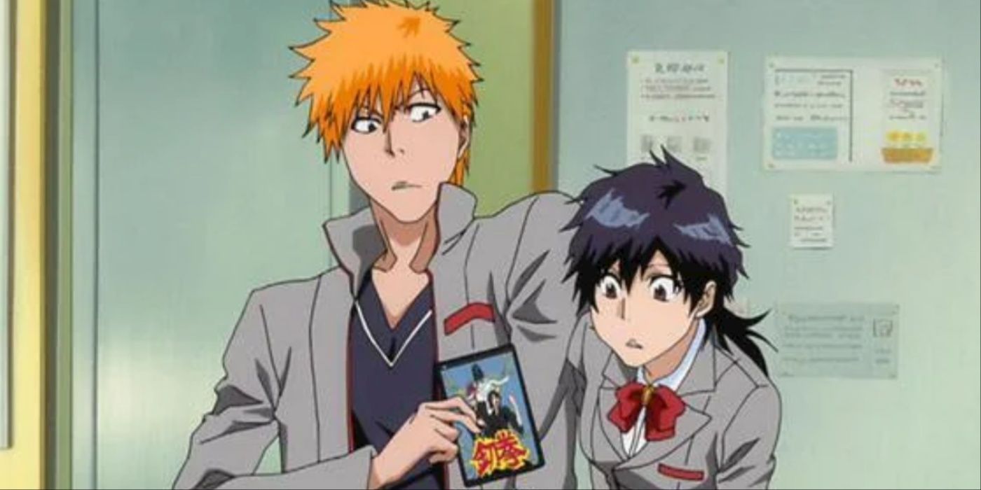 Ichigo Giving Tatsuki a Manga In Bleach 
