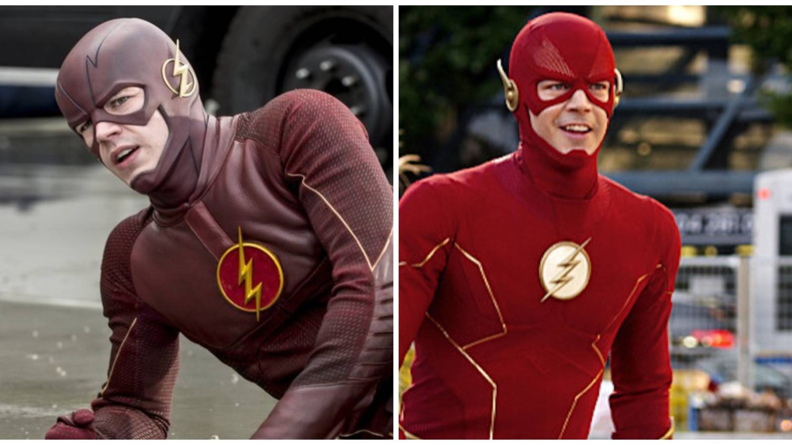 grant gustin as the flash in season 1 and season 9