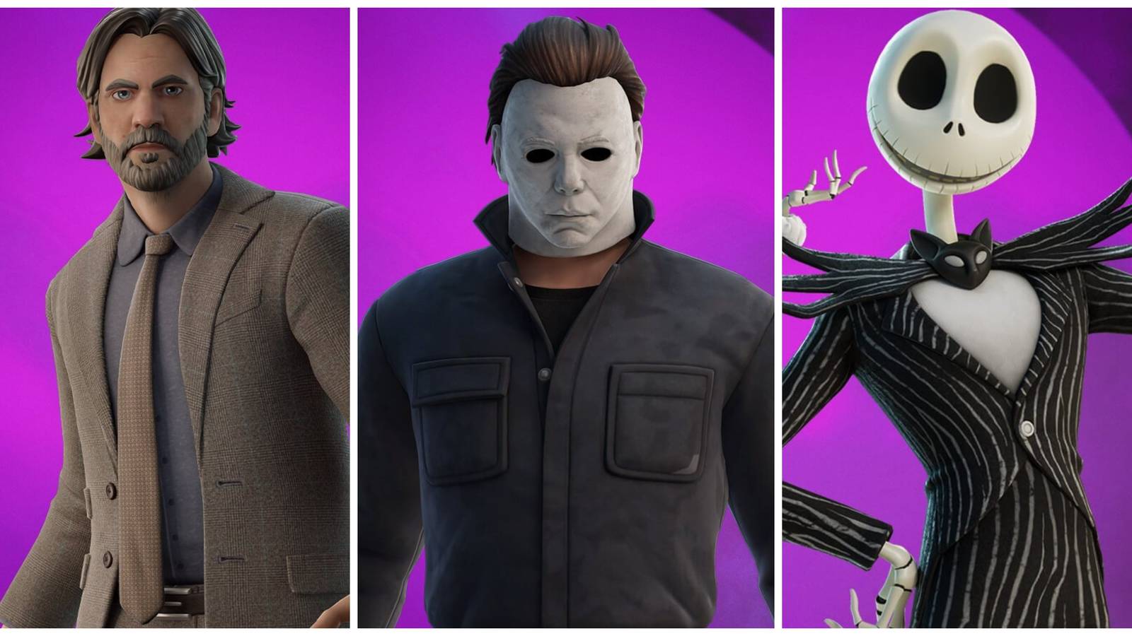 Michael Myers, Alan Wake, Jack Skellington in fortnite