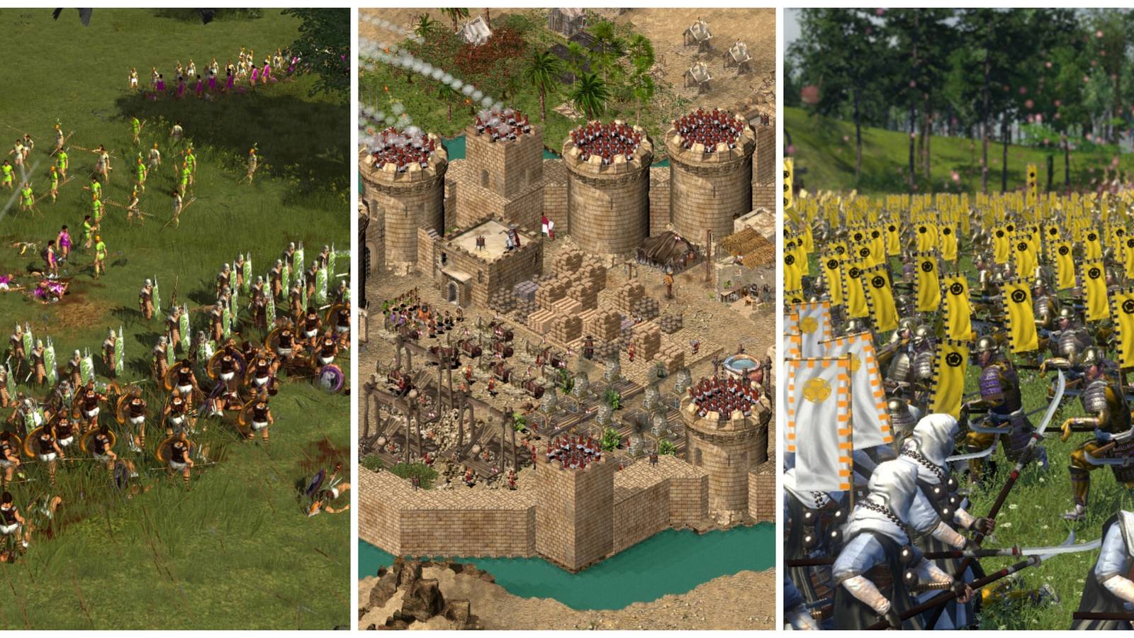 Best Historical RTS Games, Ranked (Featured Image) - Hegemony 3 + Stronghold Crusader + Total War: Shogun 2