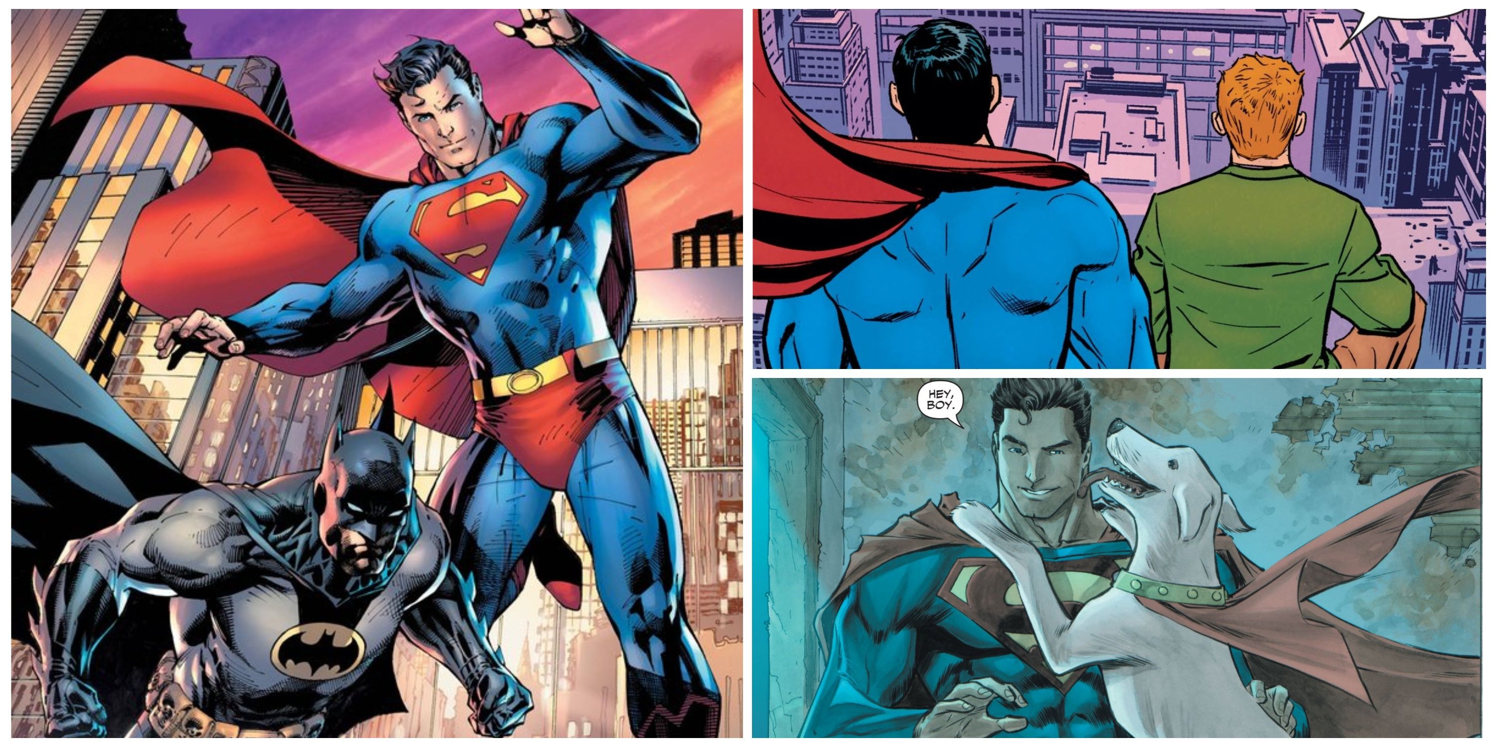 superman and batman, krypto and superman, superman and jimmy olsen