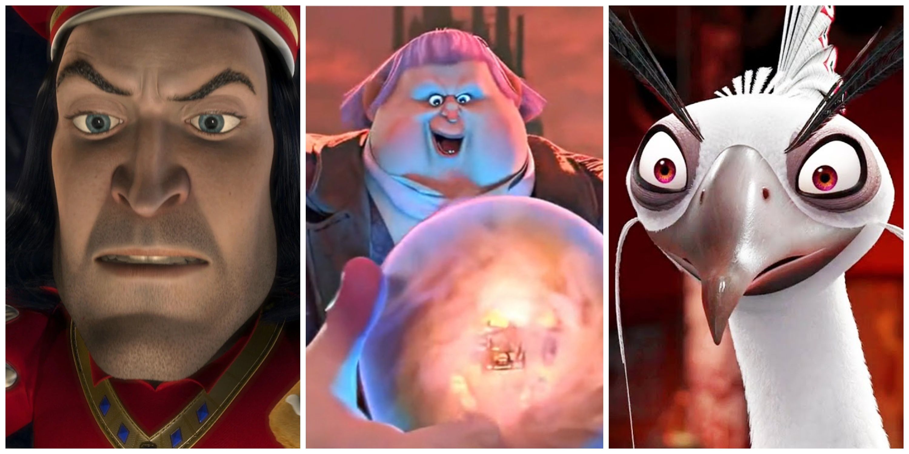 lord Farquaad, lord shen, jack horner from dreamworks movies 