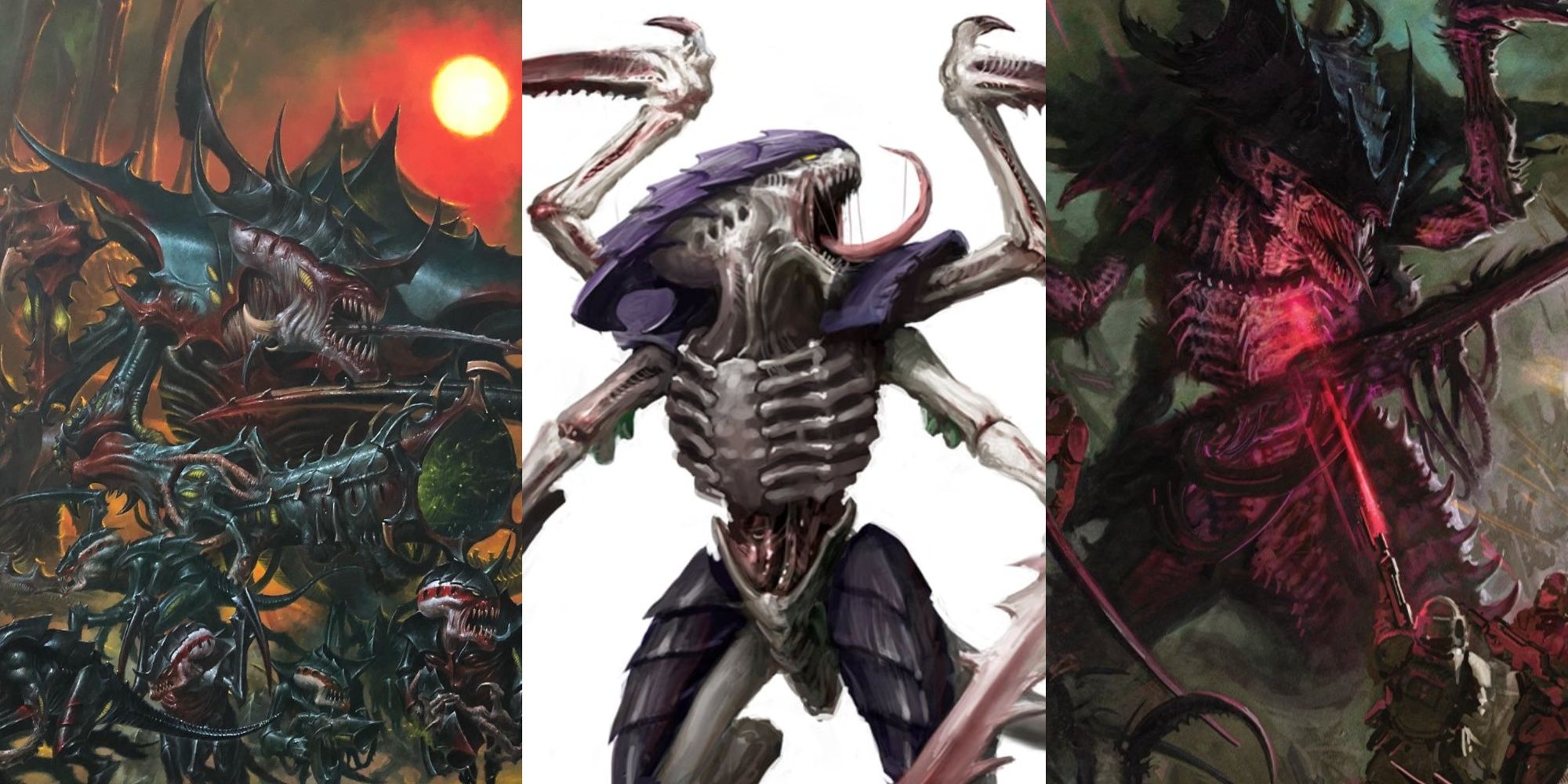 Various Tyranid bioforms together in a collage