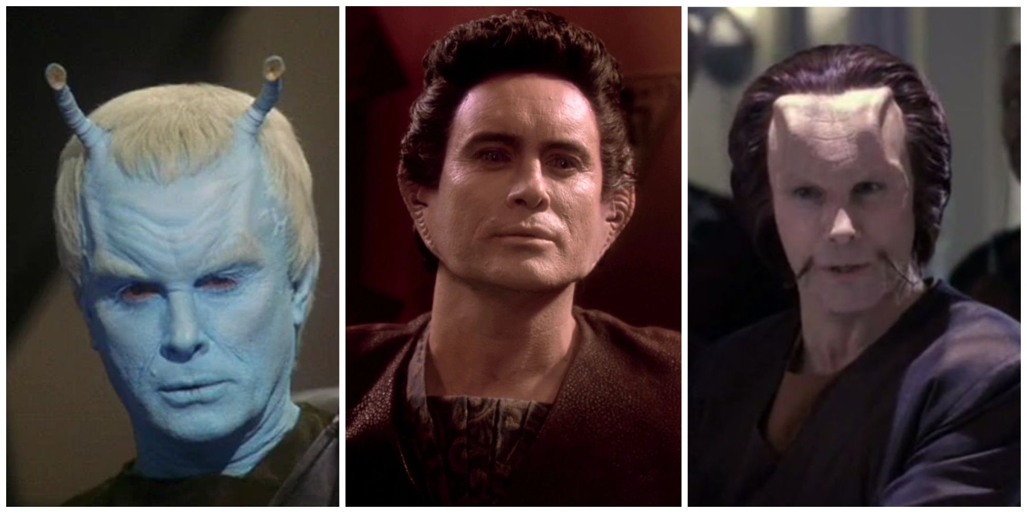 Imagem dividida mostrando vários papéis de Star Trek interpretados por Jeffrey Combs.