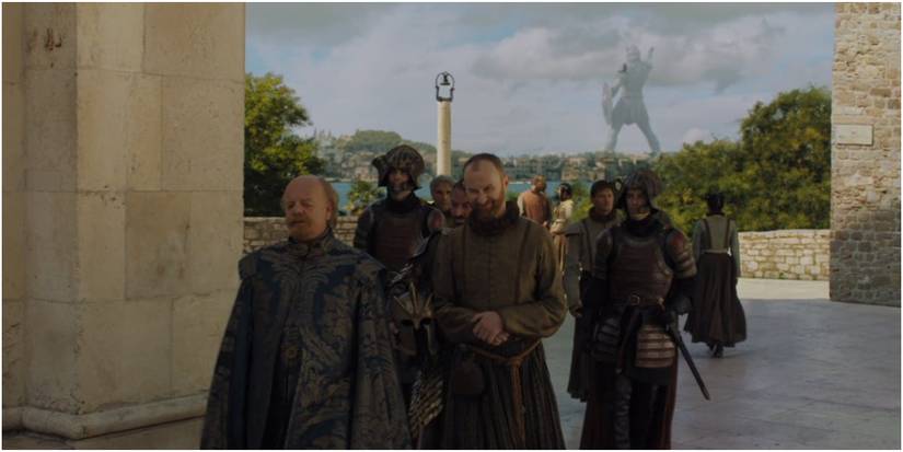 Lord Mace Tyrell Tycho Nestoris at Braavos in Game of Thrones.