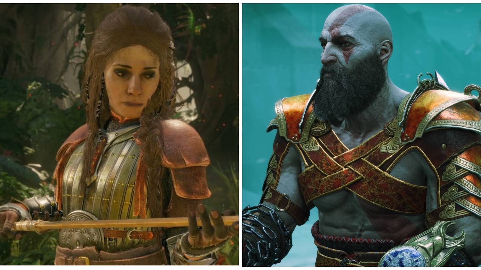 freya and kratos from god of war ragnarok