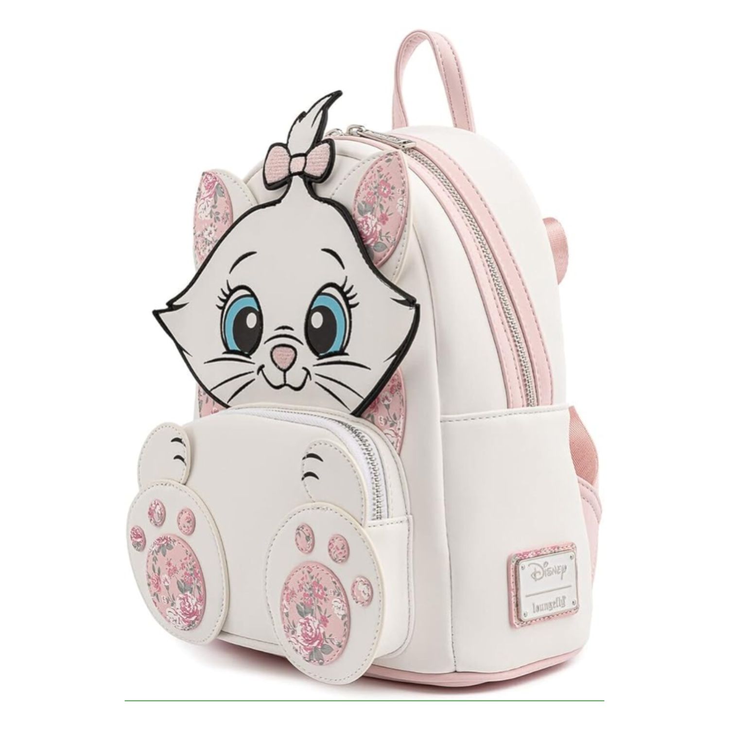 This white and pink bag is made to look like the kitten Marie