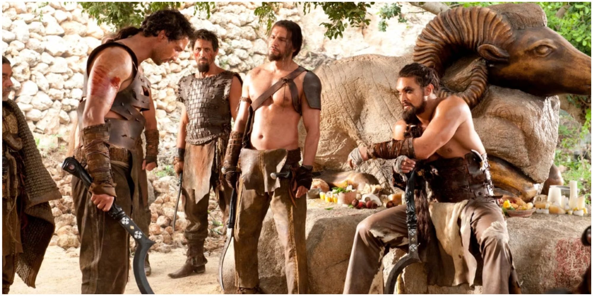 Khal Drogo talking to Mago in Game of Thrones. 