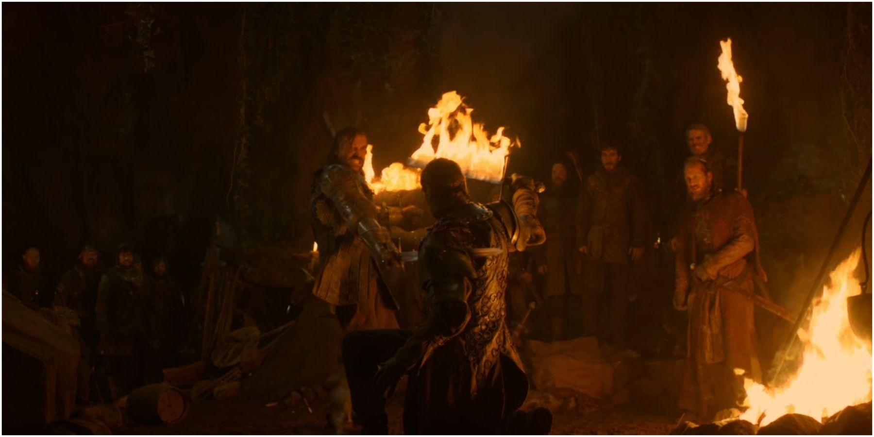 Beric Dondarrion is mortally wounded by Sandor Clegane in Game of Thrones.