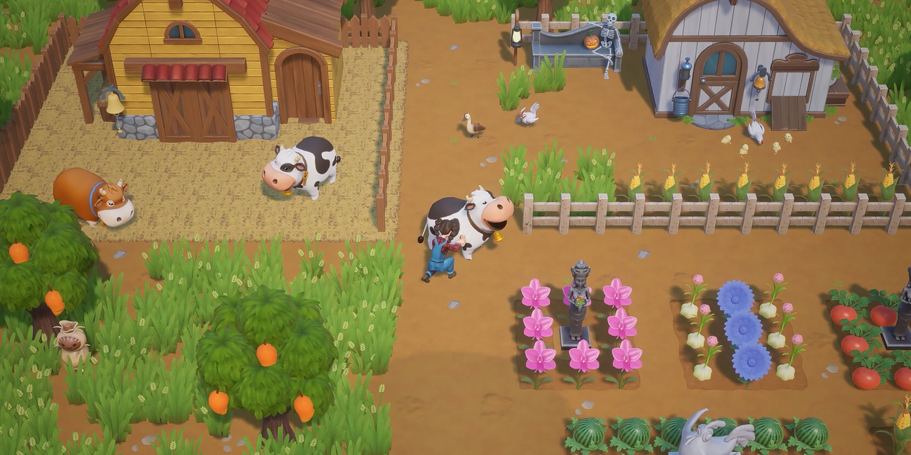Coral Island Steam screenshot cow on farm